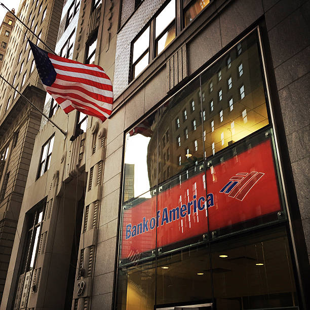 Bank of America in Financial District NYC New York, USA - December 10, 2015 bank of america stock pictures, royalty-free photos & images