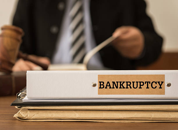 bankruptcy Bankruptcy document folder with lawyer work at law firm. concept of bankruptcy law, bankrupt,bankruptcy court, bankruptcy stock pictures, royalty-free photos & images