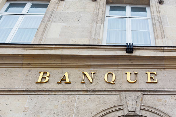 Banque Sign stock photo