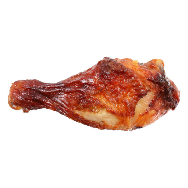 barbecue grilled chicken thigh isolated on white it is barbecue grilled chicken thigh isolated on white. chicken thigh meat stock pictures, royalty-free photos & images