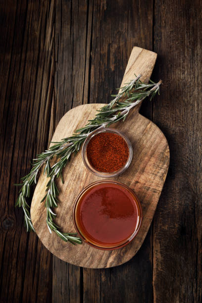 Barbecue sauce and seasoning stock photo