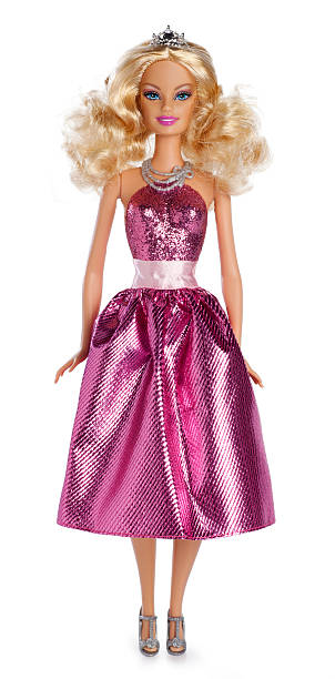 barbie doll on white - barbie stockfoto's en -beelden