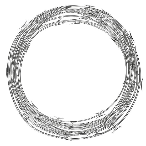 barded wire stock photo