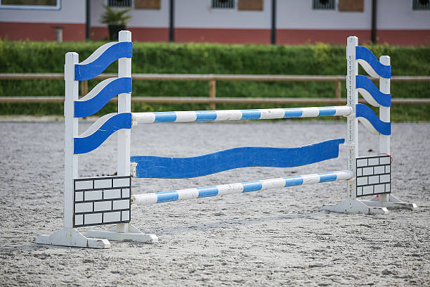 barrier in jumping area - hinder häst bildbanksfoton och bilder