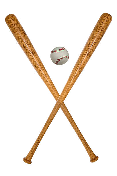 Baseball Bats and Ball Baseball bats and ball isolated over white background sports bat stock pictures, royalty-free photos & images