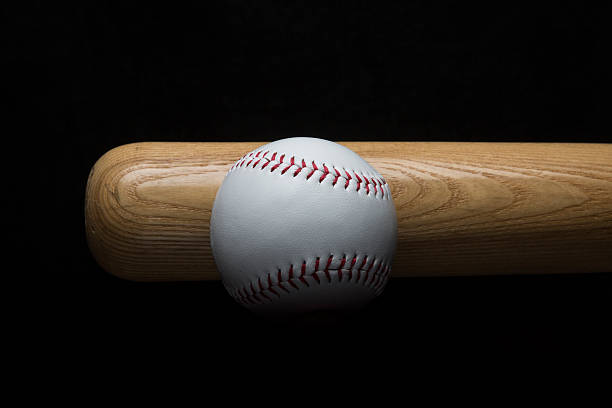 Baseball with Baseball Bat stock photo