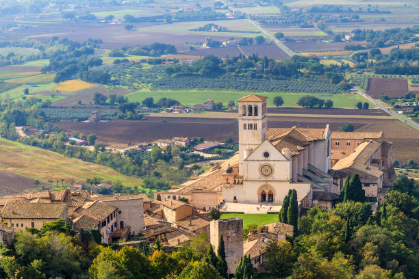 Basilica of St. Francis, Assisi - Umbria, Italy stock photo