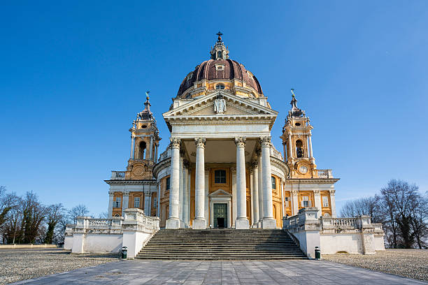 basilica di superga di torino, piemonte italia - torino foto e immagini stock