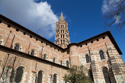 Photograph of the basilica Saint-Sernin in Toulouse, France.
