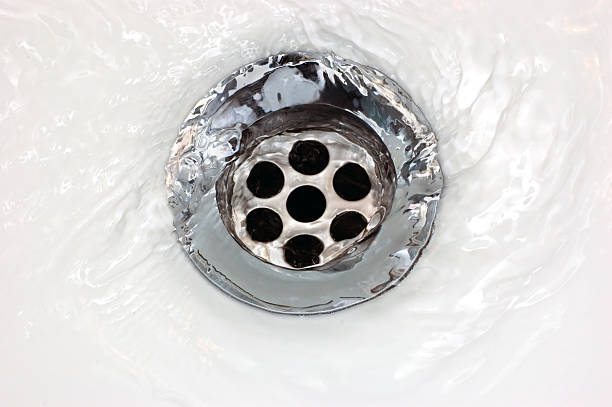 Basin Drain Running Water Macro Closeup stock photo