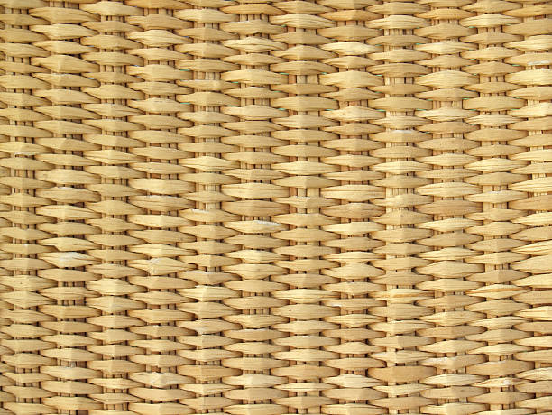 Basket Textural Background in Natural Straw-colors - Ecuador stock photo