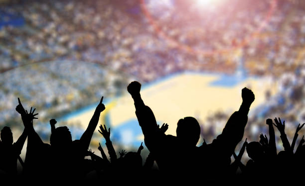 Basketball Fans Excited Basketball fans excited at a game. sports champion stock pictures, royalty-free photos & images