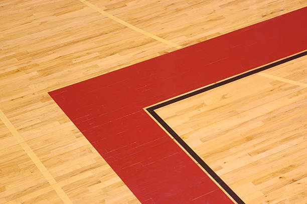 Basketball Floor Sideline stock photo