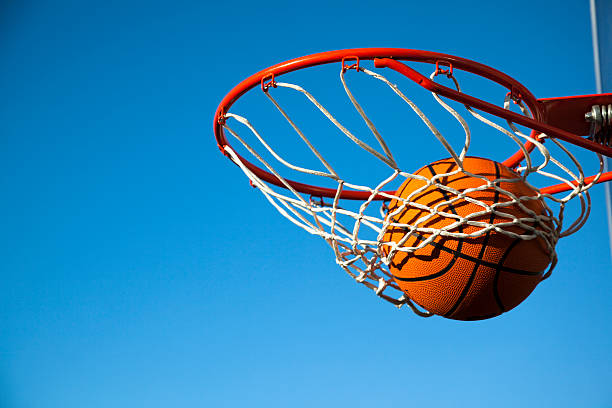 Basketball: nothing but the net stock photo