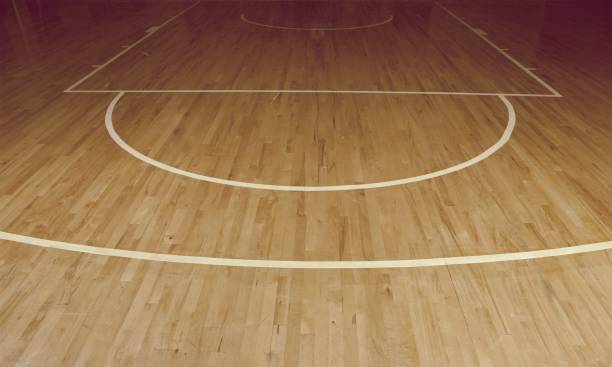 Basketball. Wooden Floor of Basketball Court basketball court stock pictures, royalty-free photos & images