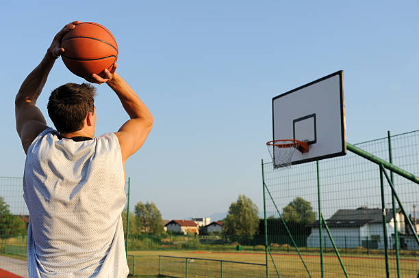 Vintage Basketball Shooting spielen Score Handwerk Wind up Uhrwerk Zinn 