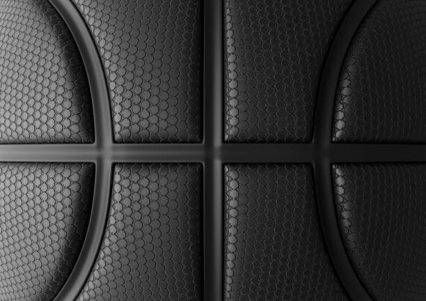 Basketball texture Black Basketball with black Line Design Background. Basketball texture. Dots Surface. 3D illustration. 3D high quality rendering. basketball stock pictures, royalty-free photos & images