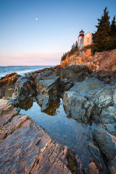Bass Harbor Lighthouse, Maine, USA stock photo