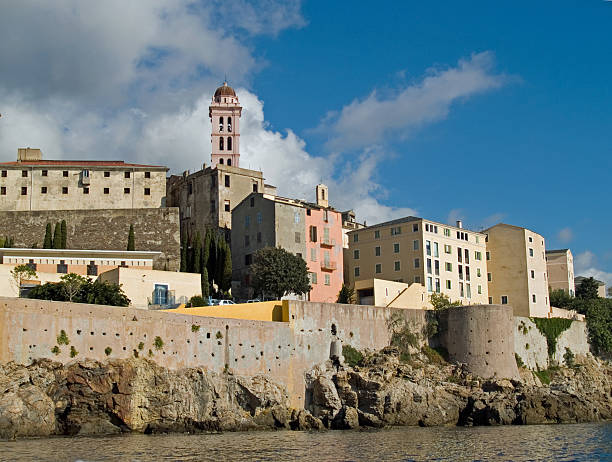 Bastia Citadell from the sea Photograph of the citadel of Bastia Corsica from the boat. September 2007 bastia stock pictures, royalty-free photos & images