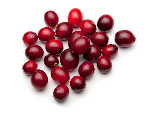 Batch of cranberries on white stock photo