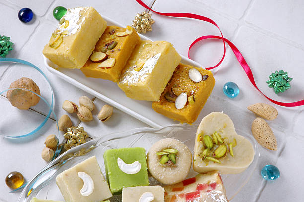 Bateesa & Mawa Sweets Pakistani & Indian Traditional Sweets mithai stock pictures, royalty-free photos & images