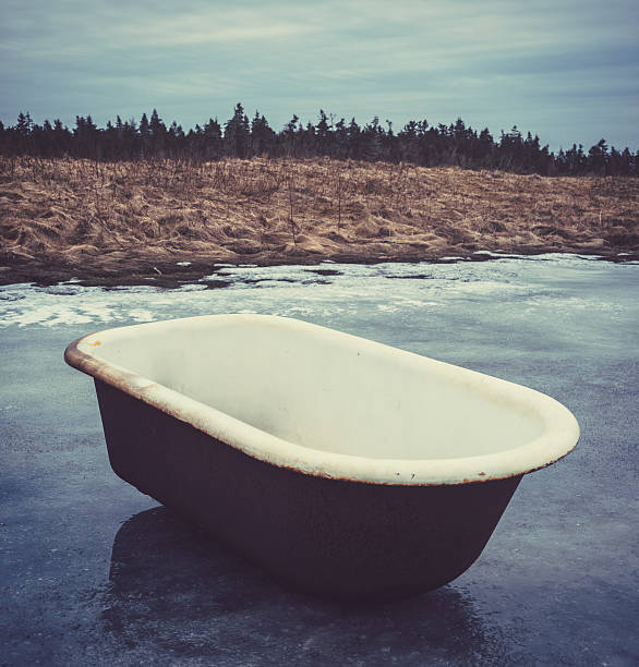bathe in winter - ice bath bildbanksfoton och bilder