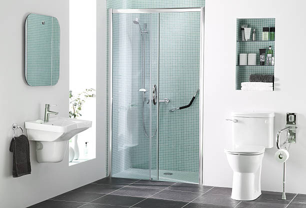 Bathroom for disabled stock photo