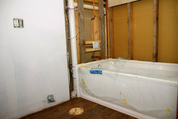 Bathroom Remodel Tub and Floor stock photo