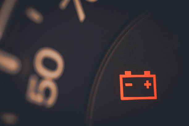 Battery icon detail stock photo