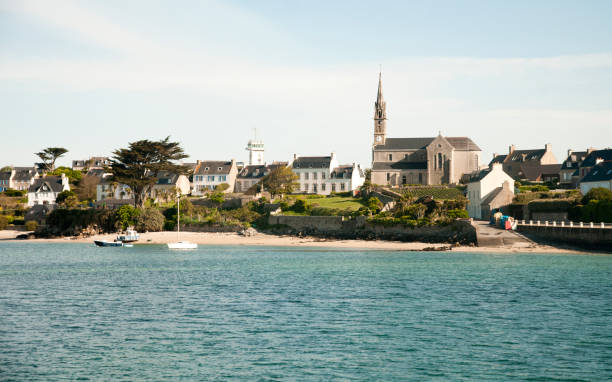 Batz Island in Brittany Beach and village in Bretagne : Batz island finistere stock pictures, royalty-free photos & images