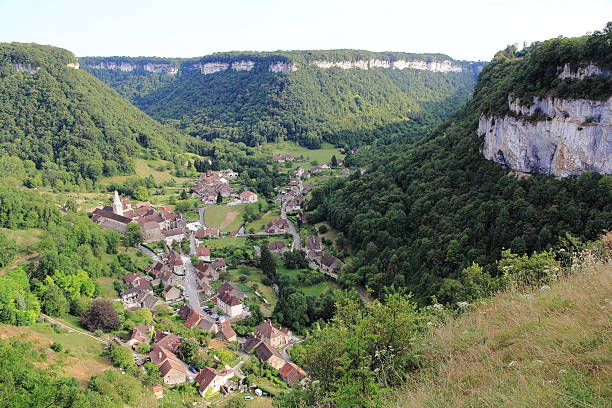 Baume-les-Messieurs, village of Jura stock photo