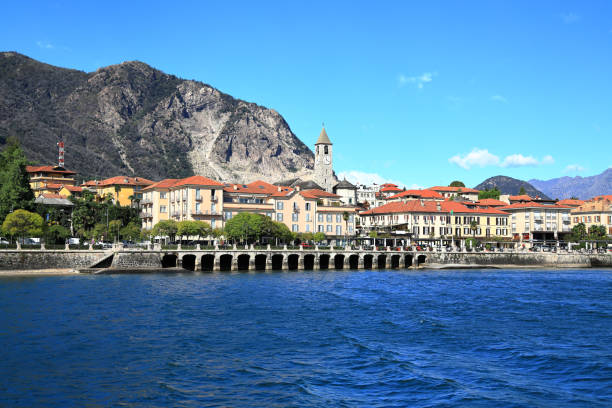 Baveno, located on the west shore of Lake Maggiore. Piedmont, Italy, Europe. stock photo