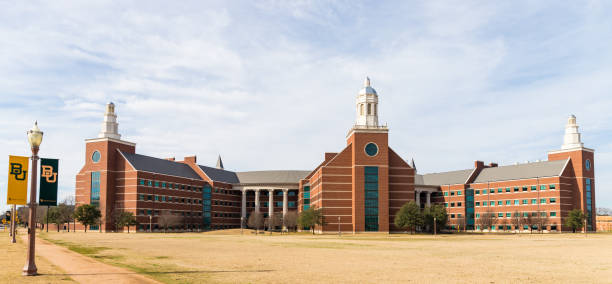 Baylor Sciences Building at Baylor University Waco, TX / USA - January 12, 2020: Baylor Sciences Building on the beautiful campus of Baylor University baylor basketball stock pictures, royalty-free photos & images