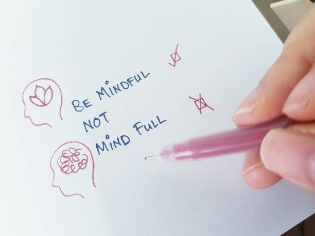 Be mindful not mind full. Mindfulness concept stock photo