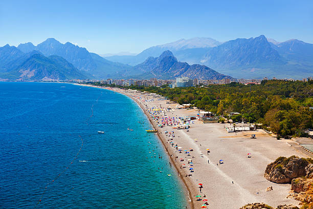 Beach at Antalya Turkey stock photo