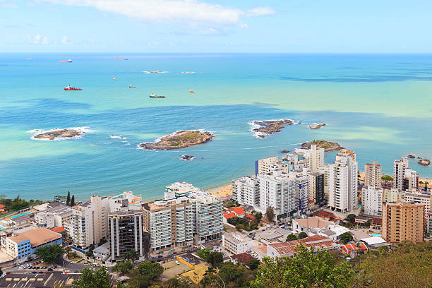 Beach Beach coast, Mermaid Beach, Vila Velha, Brazil stock photo