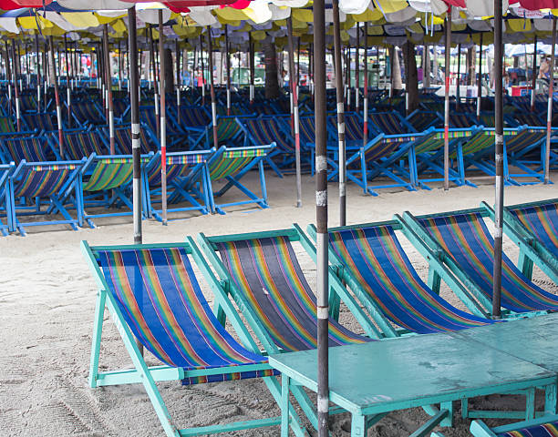 Beach  chairs stock photo