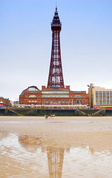 Beach, chariot, tower  blackpool tower stock pictures, royalty-free photos & images