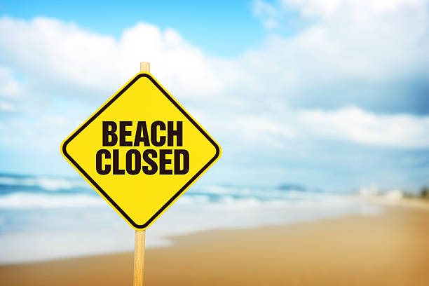 Beach Closed stock photo
