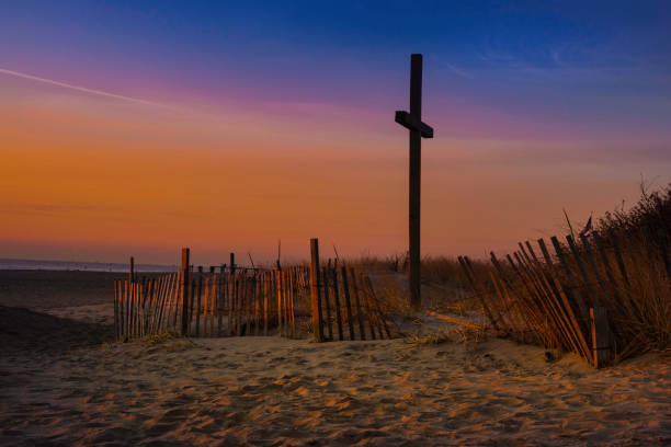 Beach Cross stock photo