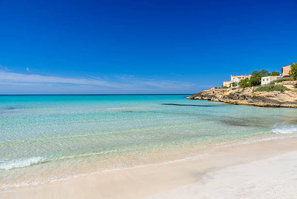 Beach Es Trenc - beautiful coast of Mallorca, Spain stock photo