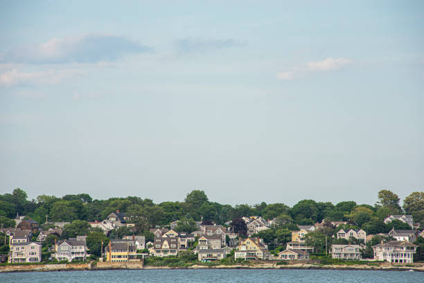 Beach houses in Newport stock photo