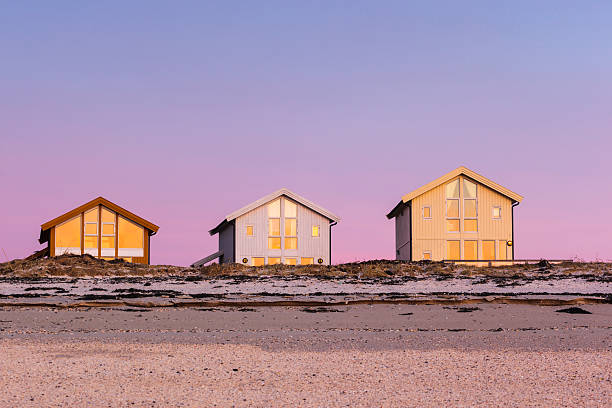 Beach Houses, Norway. stock photo
