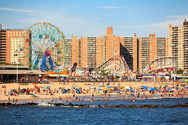 Beach in Coney Island stock photo