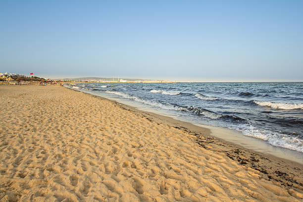 Beach in Hammamet, Tunisia stock photo