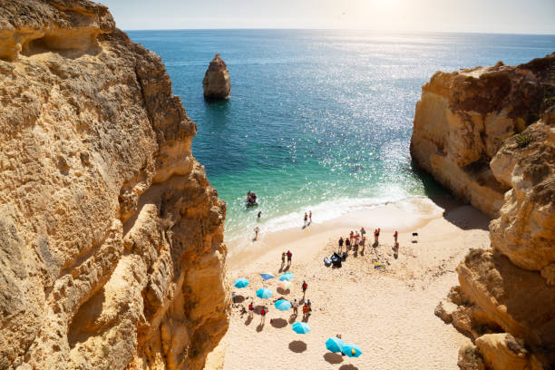 Beach in Lagos - Algarve Portugal stock photo