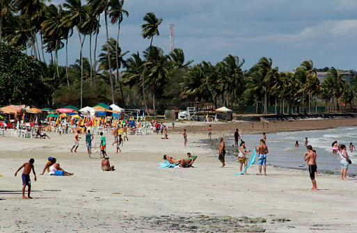 madre de deus, bahia / brazil - October 1, 2012: View of the beach in the center of Madre de Deus.