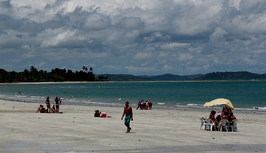 madre de deus, bahia / brazil - October 1, 2012: View of the beach in the center of Madre de Deus.