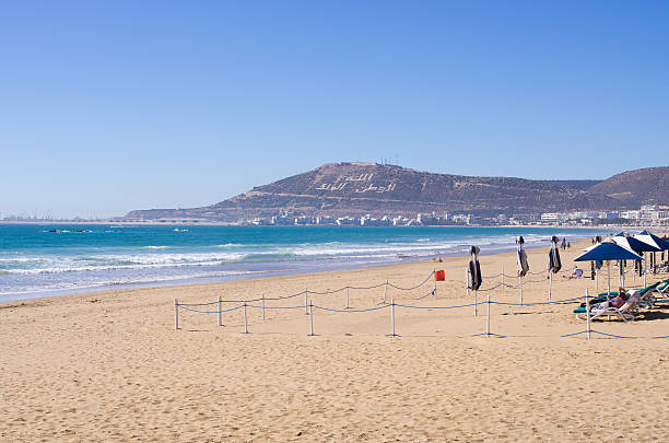 Beach of Agadir, Morocco stock photo