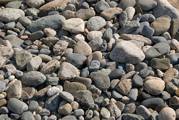 Beach Pebbles on Cliff Walk stock photo
